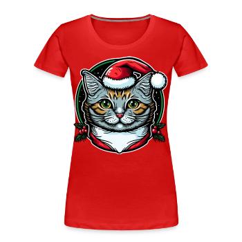 Joli dessin de chat d’hiver pour tous les fans de chats - T-shirt bio Premium Femme - rouge - Devant - Mia (176cm)