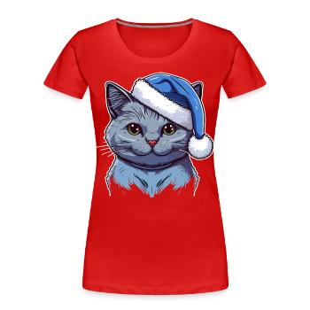 Stunning Xmas kitten drawing for all kitten fans - Women's Premium Organic T-Shirt - red - Front - Mia (176cm)
