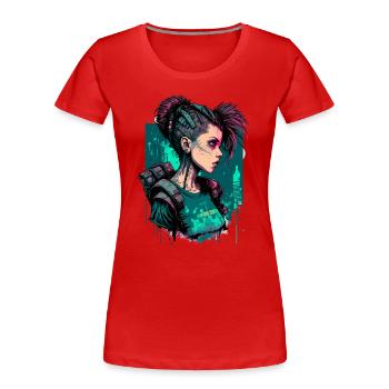 Superbe fille punk pour les fans de jeux vidéo - T-shirt bio Premium Femme - rouge - Devant - Mia (176cm)