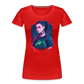Beautiful Cyber Women das fabelhafte Geschenk für - Frauen Premium Bio T-Shirt - Rot - Vorne - Mia (176cm)