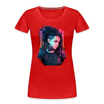A Amazing Looking Futuristic Girl l’excellente - T-shirt bio Premium Femme - rouge - Devant - Mia (176cm)
