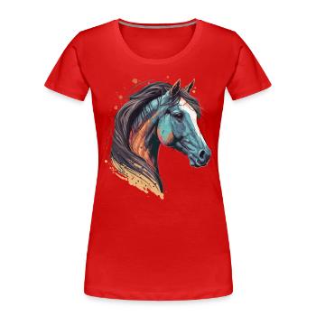 Stallion Head - Women's Premium Organic T-Shirt - red - Front - Mia (176cm)