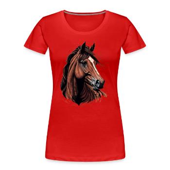 Pferdetrainer Design - Frauen Premium Bio T-Shirt - Rot - Vorne - Mia (176cm)