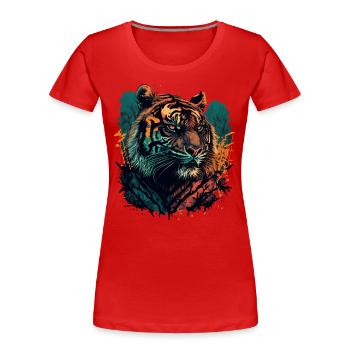 Soyez un tigre - T-shirt bio Premium Femme - rouge - Devant - Mia (176cm)