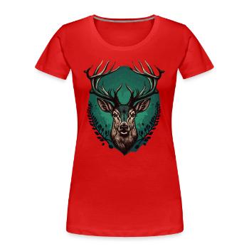 Buck - Women's Premium Organic T-Shirt - red - Front - Mia (176cm)