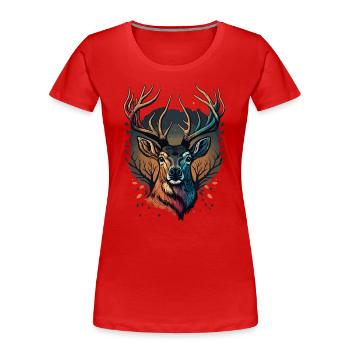 Rehbraun - Frauen Premium Bio T-Shirt - Rot - Vorne - Mia (176cm)