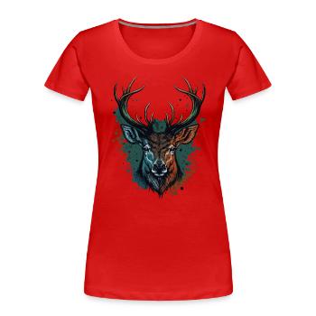 Buck Head - Women's Premium Organic T-Shirt - red - Front - Mia (176cm)