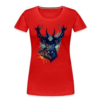 Mulet sylvestre - T-shirt bio Premium Femme - rouge - Devant - Mia (176cm)