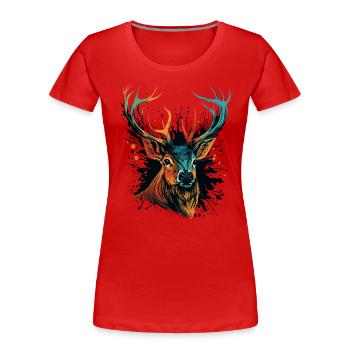 Amoureux des animaux sauvages - T-shirt bio Premium Femme - rouge - Devant - Mia (176cm)