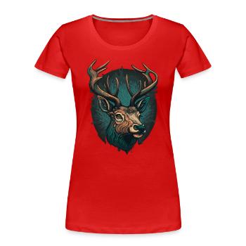 Chasseur de boucs - T-shirt bio Premium Femme - rouge - Devant - Mia (176cm)