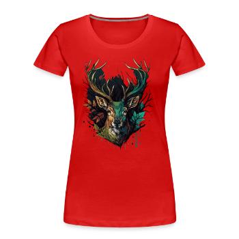 Amateur de bois - T-shirt bio Premium Femme - rouge - Devant - Mia (176cm)