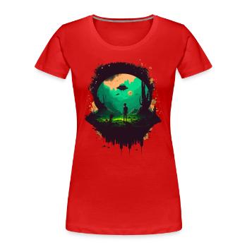Fremder Frieden - Frauen Premium Bio T-Shirt - Rot - Vorne - Mia (176cm)