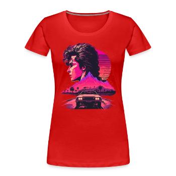 Vapor Wave - Women's Premium Organic T-Shirt - red - Front - Mia (176cm)