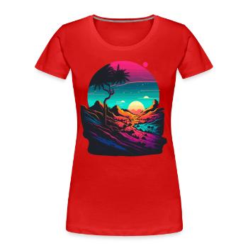 Œuvre au néon - T-shirt bio Premium Femme - rouge - Devant - Mia (176cm)