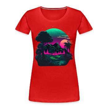 Giftiges Land - Frauen Premium Bio T-Shirt - Rot - Vorne - Mia (176cm)