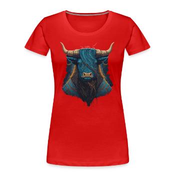 Yak Portrait - T-shirt bio Premium Femme - rouge - Devant - Mia (176cm)