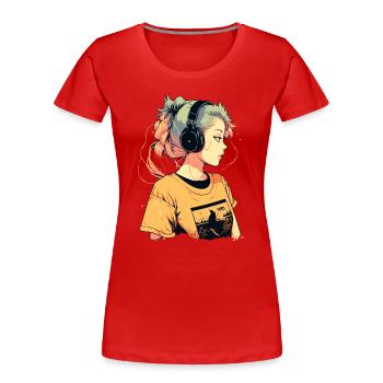Chill Music Girl - T-shirt bio Premium Femme - rouge - Devant - Mia (176cm)
