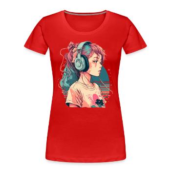 Lofi Chill Music - T-shirt bio Premium Femme - rouge - Devant - Mia (176cm)