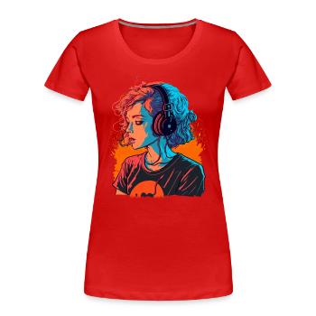 Jolie fille - T-shirt bio Premium Femme - rouge - Devant - Mia (176cm)
