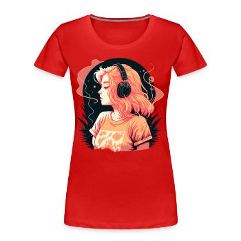 Cadeau - T-shirt bio Premium Femme - rouge - Devant - Mia (176cm)