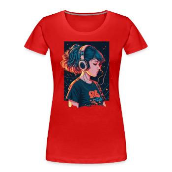 Lo-Fi Kawaii Fille - T-shirt bio Premium Femme - rouge - Devant - Mia (176cm)
