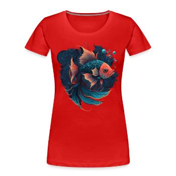 Beautiful Fish Illustration - Women's Premium Organic T-Shirt - red - Front - Mia (176cm)