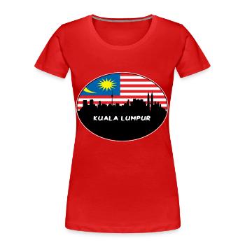 Kuala Lumpur Malaysia Flagge Skyline Silhouette Trav - Frauen Premium Bio T-Shirt - Rot - Vorne - Mia (176cm)