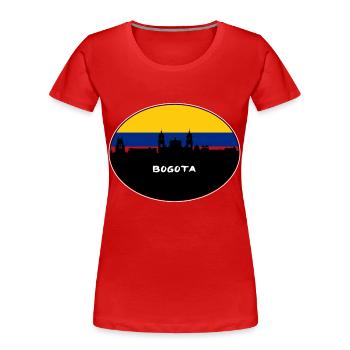 Bogota Colombia Flag Skyline Silhouette Travel - Women's Premium Organic T-Shirt - red - Front - Mia (176cm)