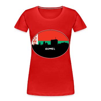 Gomel Weißrussland Flagge Skyline Silhouette Reisen - Frauen Premium Bio T-Shirt - Rot - Vorne - Mia (176cm)