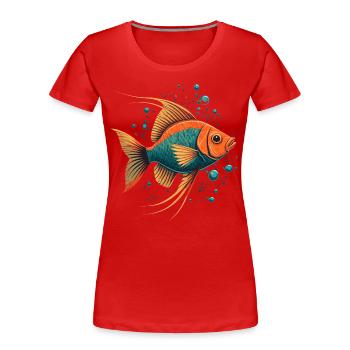 Unique Fish illustration - Women's Premium Organic T-Shirt - red - Front - Mia (176cm)