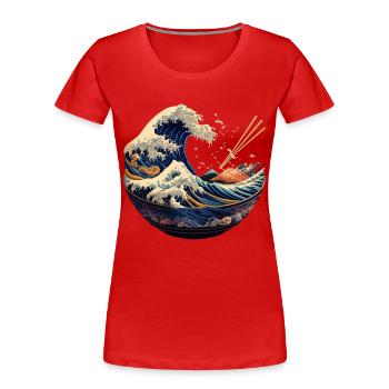 Große Kanagawa japanische Ramen - Frauen Premium Bio T-Shirt - Rot - Vorne - Mia (176cm)