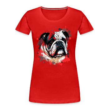 Red Bulldog Kunst - Frauen Premium Bio T-Shirt - Rot - Vorne - Mia (176cm)