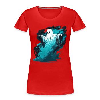 Fantôme tueur - T-shirt bio Premium Femme - rouge - Devant - Mia (176cm)