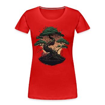 Petit bonsaï - T-shirt bio Premium Femme - rouge - Devant - Mia (176cm)
