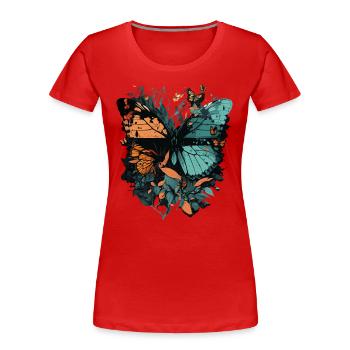 Huge Butterfly - Women's Premium Organic T-Shirt - red - Front - Mia (176cm)