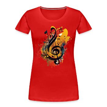 Musik - Frauen Premium Bio T-Shirt - Rot - Vorne - Mia (176cm)