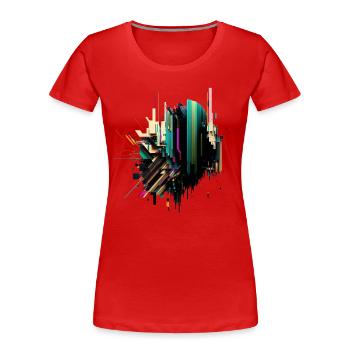Abstract Art | Glitch Art | Abstract - Women's Premium Organic T-Shirt - red - Front - Mia (176cm)