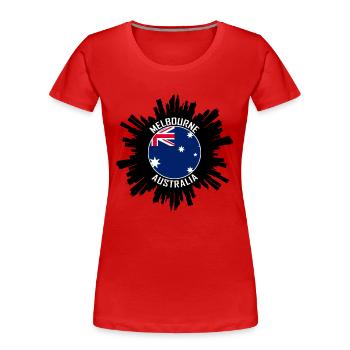 Melbourne Skyline Australien Flagge Reisesouvenir - Frauen Premium Bio T-Shirt - Rot - Vorne - Mia (176cm)
