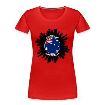 Brisbane Skyline Australien Flagge Reise Souvenir - Frauen Premium Bio T-Shirt - Rot - Vorne - Mia (176cm)