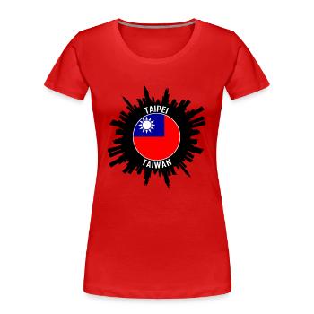 Taipeh Skyline Taiwan Flagge Reise Souvenir - Frauen Premium Bio T-Shirt - Rot - Vorne - Mia (176cm)