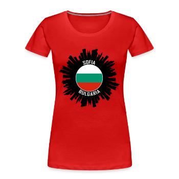 Sofia Skyline Bulgarien Flagge Reise Souvenir - Frauen Premium Bio T-Shirt - Rot - Vorne - Mia (176cm)