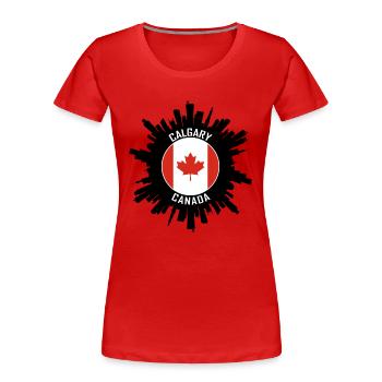 Calgary Skyline Kanada Flagge Reisesouvenir - Frauen Premium Bio T-Shirt - Rot - Vorne - Mia (176cm)