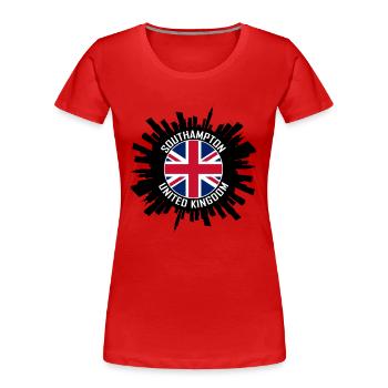 Southampton Skyline Uk Flag Souvenir de voyage - T-shirt bio Premium Femme - rouge - Devant - Mia (176cm)
