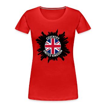 Coventry Skyline Royaume-Uni Flag Souvenir de voyage - T-shirt bio Premium Femme - rouge - Devant - Mia (176cm)