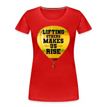 Montgolfière Montgolfière Montgolfière - T-shirt bio Premium Femme - rouge - Devant - Mia (176cm)