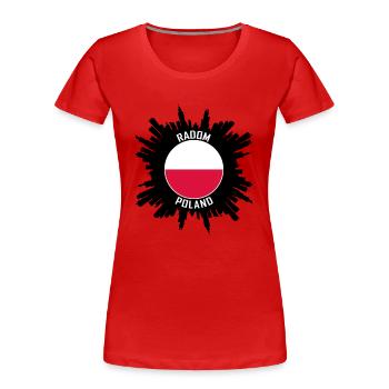 Radom Skyline Polen Flagge Reise-Souvenir - Frauen Premium Bio T-Shirt - Rot - Vorne - Mia (176cm)