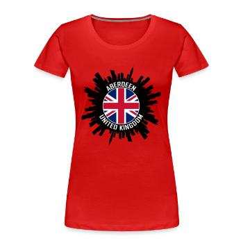 Aberdeen Skyline Uk Flag Travel Souvenir - Women's Premium Organic T-Shirt - red - Front - Mia (176cm)