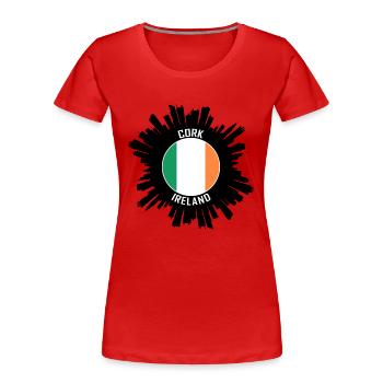 Cork Skyline Irland Flagge Reise-Souvenir - Frauen Premium Bio T-Shirt - Rot - Vorne - Mia (176cm)