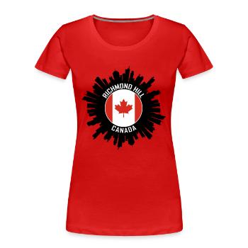 Richmond Hill Skyline Canada Flag Souvenir de voyage - T-shirt bio Premium Femme - rouge - Devant - Mia (176cm)