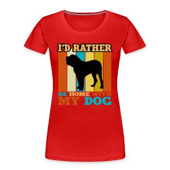 Alano Espanol Hundeliebhaber Silhouette Vintage Sunset - Frauen Premium Bio T-Shirt - Rot - Vorne - Mia (176cm)